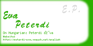 eva peterdi business card